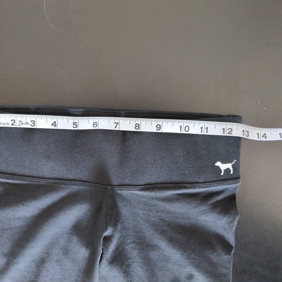 PINK Victoria's Secret Yoga Pants Size XS Black White Dog Logo Activewear (L) - Picture 4 of 5